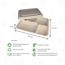 Load image into Gallery viewer, Bagasse Eco Bento Tray w/ Lid