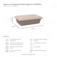 Load image into Gallery viewer, Bagasse Eco Rectangle w/ Lid