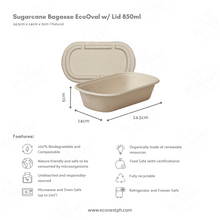 Load image into Gallery viewer, Bagasse Eco Oval w/ Lid