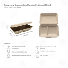 Load image into Gallery viewer, Bagasse Eco Clamshell