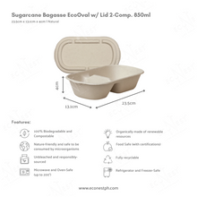 Load image into Gallery viewer, Bagasse Eco Oval w/ Lid