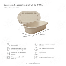 Load image into Gallery viewer, Bagasse Eco Oval w/ Lid