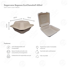 Load image into Gallery viewer, Bagasse Eco Clamshell