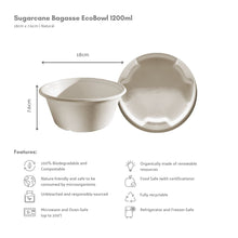 Load image into Gallery viewer, Bagasse Eco Bowl Deep w/ Lid