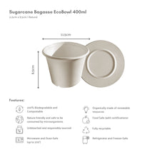 Load image into Gallery viewer, Bagasse Eco Bowl Deep w/ Lid