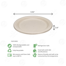Load image into Gallery viewer, Bagasse Eco Plate 9"