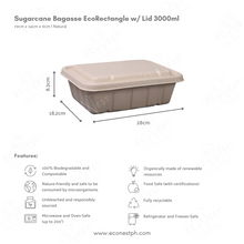 Load image into Gallery viewer, Bagasse Eco Rectangle w/ Lid