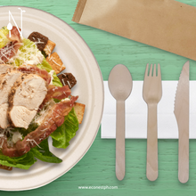 Load image into Gallery viewer, Birchwood Eco Cutlery Set in Kraft Pouch
